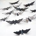 thumbnail image 4 of SIYTUAU Halloween 3D Hollow Bat Wall Stickers Set Of 36 For Office Kitchen Window Interior Decor Paper Material C, 4 of 9