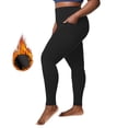 thumbnail image 4 of Timegard Plus Size Pants for Women Fall Winter Thick Stretch Yoga Pants Solid Color Leggings with Pockets, 4 of 7