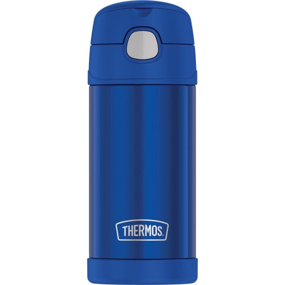 Thermos 12 OZ Vacuum Insulated Funtainer Bottle w/ Straw Navy Blue