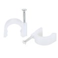 thumbnail image 1 of Unique Bargains 15mm Dia PE White Round Cable Clips with Steel Nail 24 Pack, 1 of 5