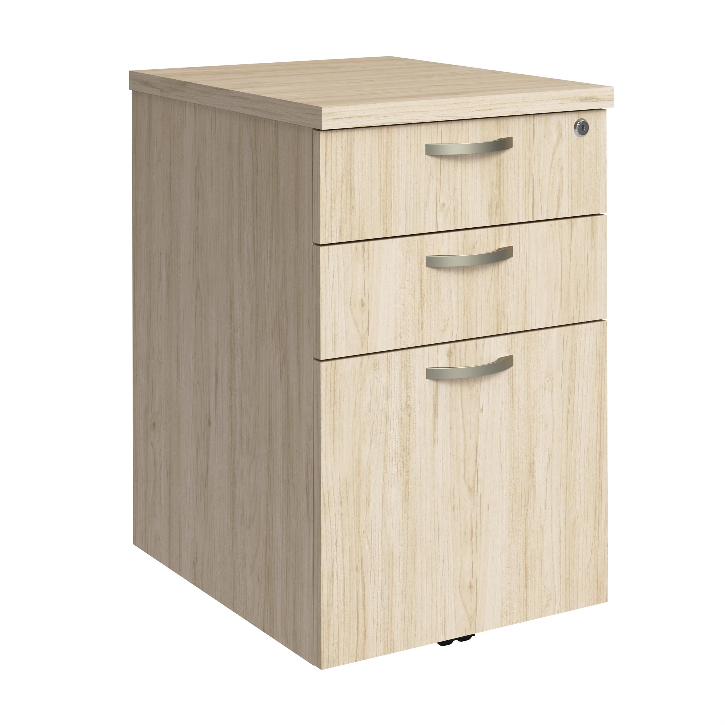 Easy Office 3 Drawer Rolling File Cabinet in Natural Elm - Engineered Wood