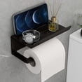 thumbnail image 1 of Everyday Low Price! Toilet Roll Paper Rack, Aluminum Alloy No-Punch Bathroom Tissue Holder, Tissue Roll and Phone Storage Rack for Bathroom with Installation Accessories, 1 of 6