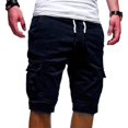 thumbnail image 1 of LSLJS Men's Sport Pure Color Bandage Casual Loose Sweatpants Drawstring Shorts Pant, 1 of 5
