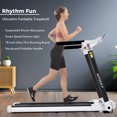 thumbnail image 1 of Tapis Roulant Compact Portable;Électrique Motorisé 3,5 Hp;14 Km/h;Machine de Course Moyenne Motorisée Gym 330 Lb;Pliable pour Entraînement de Mise en Forme à la Maison Gym Jogging Marche;Haut-Parleur Bluetooth Application FITIME, 1 of 21