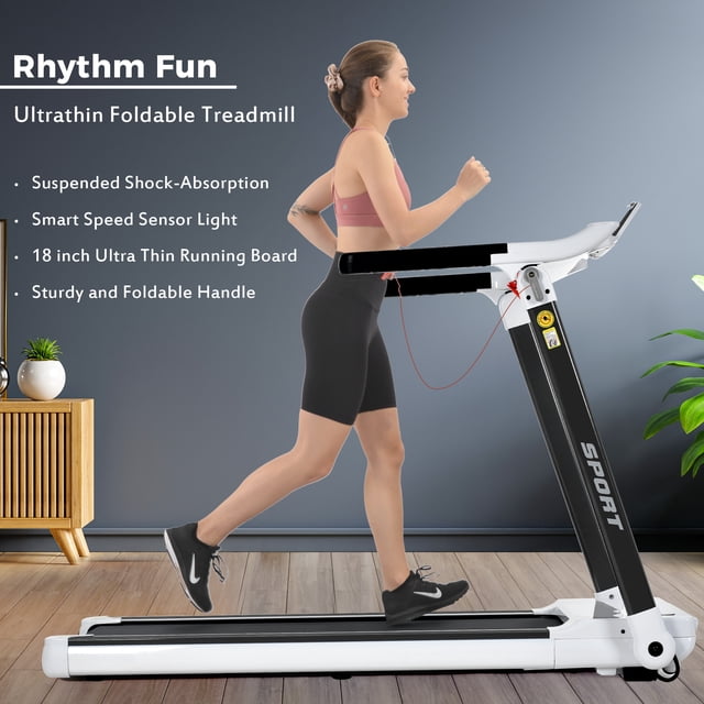Tapis Roulant Compact Portable;Électrique Motorisé 3,5 Hp;14 Km/h;Machine de Course Moyenne Motorisée Gym 330 Lb;Pliable pour Entraînement de Mise en Forme à la Maison Gym Jogging Marche;Haut-Parleur Bluetooth Application FITIME