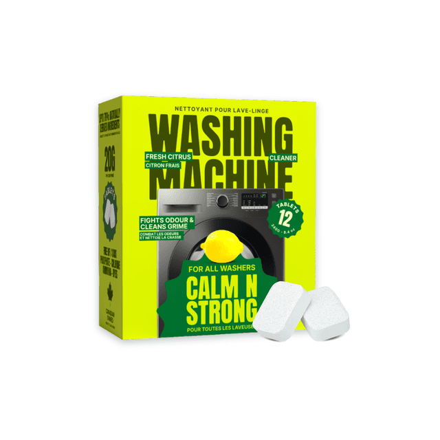 CALM N STRONG Washing Machine Cleaner - 12 Tablets - Lemon Scented, 20gram Each Tablet