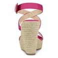thumbnail image 2 of BLISSFUL STEP Chaussures pour Femmes Sandales Espadrilles à Talon Compensé Slingback à Brides Croisées Rose Vif 7, 2 of 7