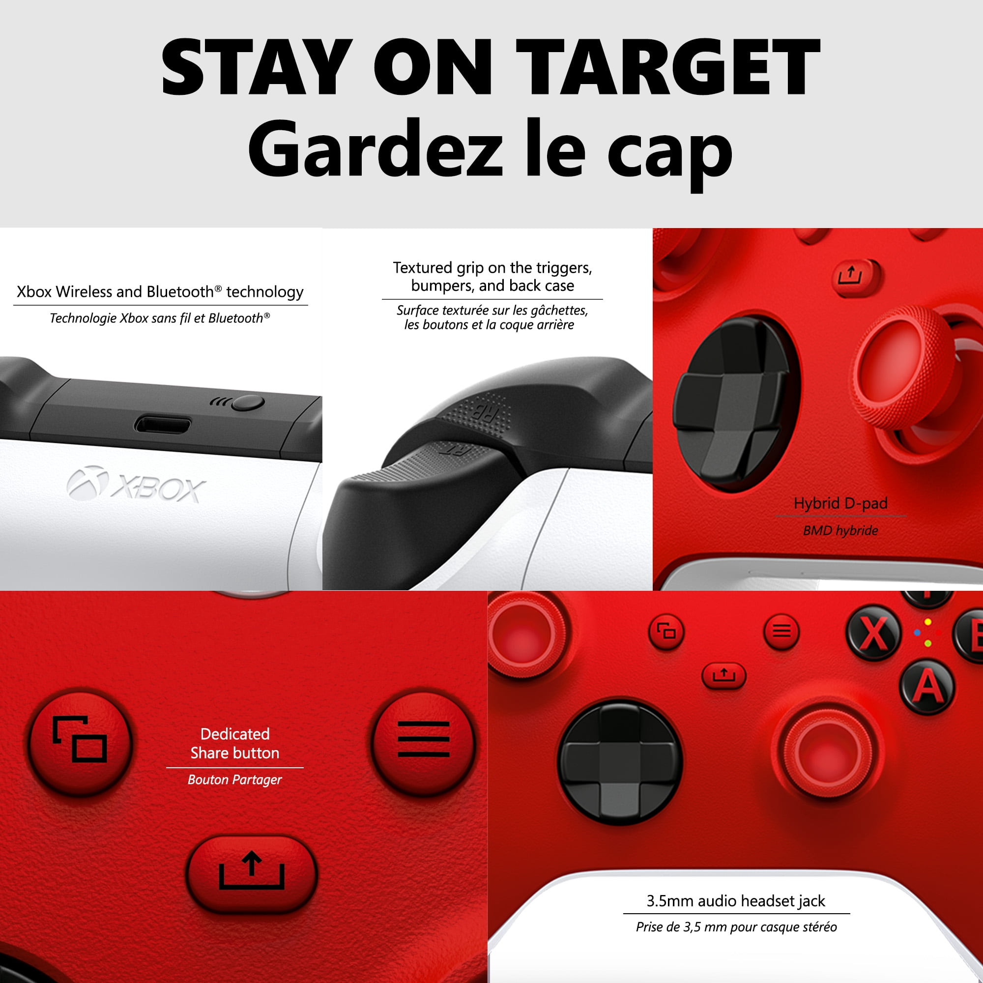 Manette sans fil Xbox - Pulse Red pour Xbox Series X|S, Xbox One et appareils Windows