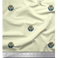 thumbnail image 1 of Soimoi Rayon Fabric Dot,Leaves & Floral Block Decor Fabric Printed Yard 56 Inch Wide, 1 of 3