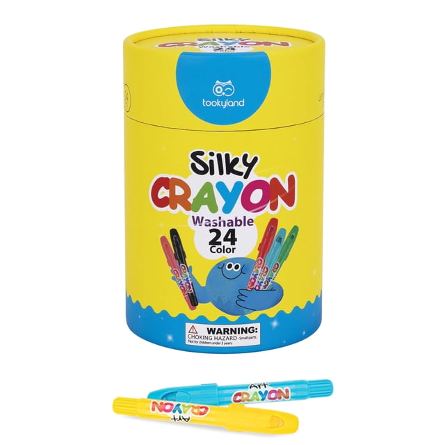 TOOKYLAND Washable Gel Crayons - Silky Twist Up Non-Toxic Crayons for Kids