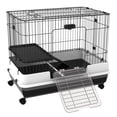 thumbnail image 1 of PawHut 2-Level Guinea Pig Cage for Small Animals, Black 28"H, 1 of 10
