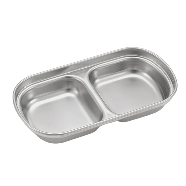 Outdoor Stainless Steel Tray Compartment Dish Dipping Bowl Portable And Practical Camping Tableware