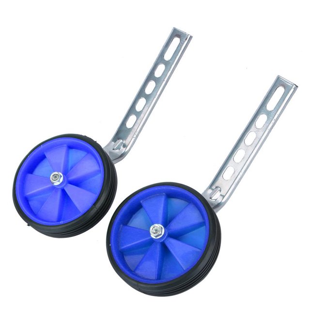 HURRISE Stabilisateurs de Vélo Universels Réglables, Roues Stabilisatrices de Vélo de 12 à 20 Pouces, Bleu