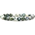 thumbnail image 1 of Bracelet Extensible Unisexe en Perles Rondes de 8 mm en Agate d'Arbre Naturelle, 1 of 5