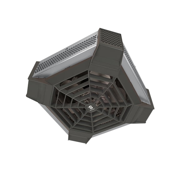 Stelpro Chauffe-Plafonnier de Garage SPIDER, 13 3/4 Pouces x 13 3/4 Pouces, 240 volts, Écoénergétique, Compatible avec Thermostats Électroniques de 4000 W (Vendu Séparément) - Chaleur Instantanée (SGH4002SS) - Acier Inoxydable