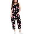 thumbnail image 1 of Girls Overall Bow Print Summer Rompers for Girls Loose Casual Rompers with Pockets Cute Summer Clothes 13-14 Y, 1 of 6