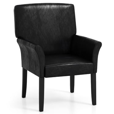 Costway Executive PU Leather Guest Chair Reception Side Arm Chair Upholstered