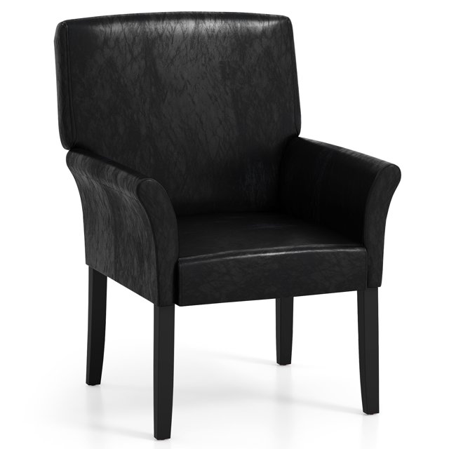 Costway Chaise Exécutive en Cuir PU pour Invités, Chaise de Réception avec Accoudoirs Latéraux Rembourrée