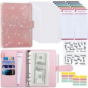 A6 Binder Zipper Bag Macaron Notebook Leather Pu Binder Cash Budget Ledger