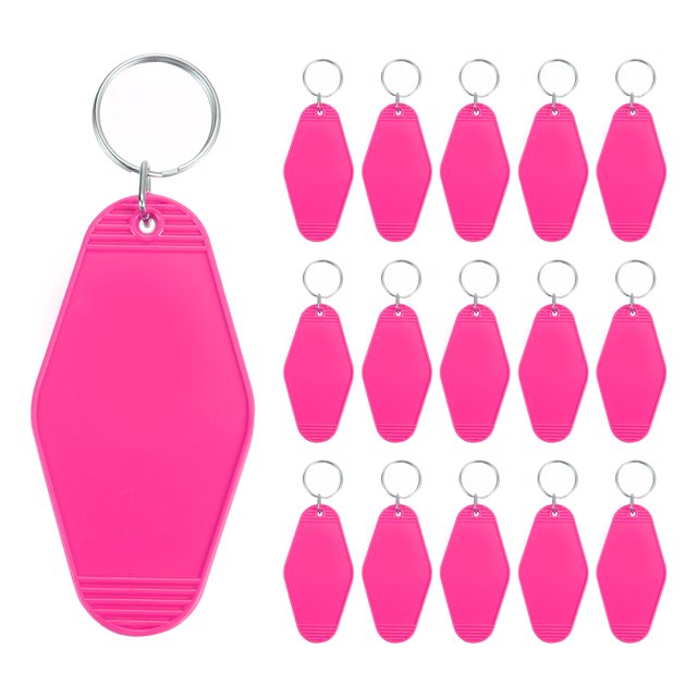 Unique Bargains Porte-Clés Vintage Motel Porte-Clés d'Hôtel Vierges Étiquette Rétro Losange, Rouge Rose, Lot de 16