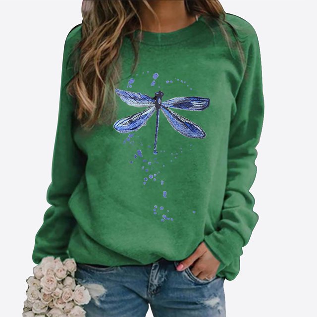 2023 Chandail à Capuchon Surdimensionné pour Femmes Hauts Automne Manches Longues chandail Ample Chemise Décontractée Imprimé Poitrine Col Rond Chandails en Molleton Costumes Halloween/noël 50 % de Rabais Liquidation