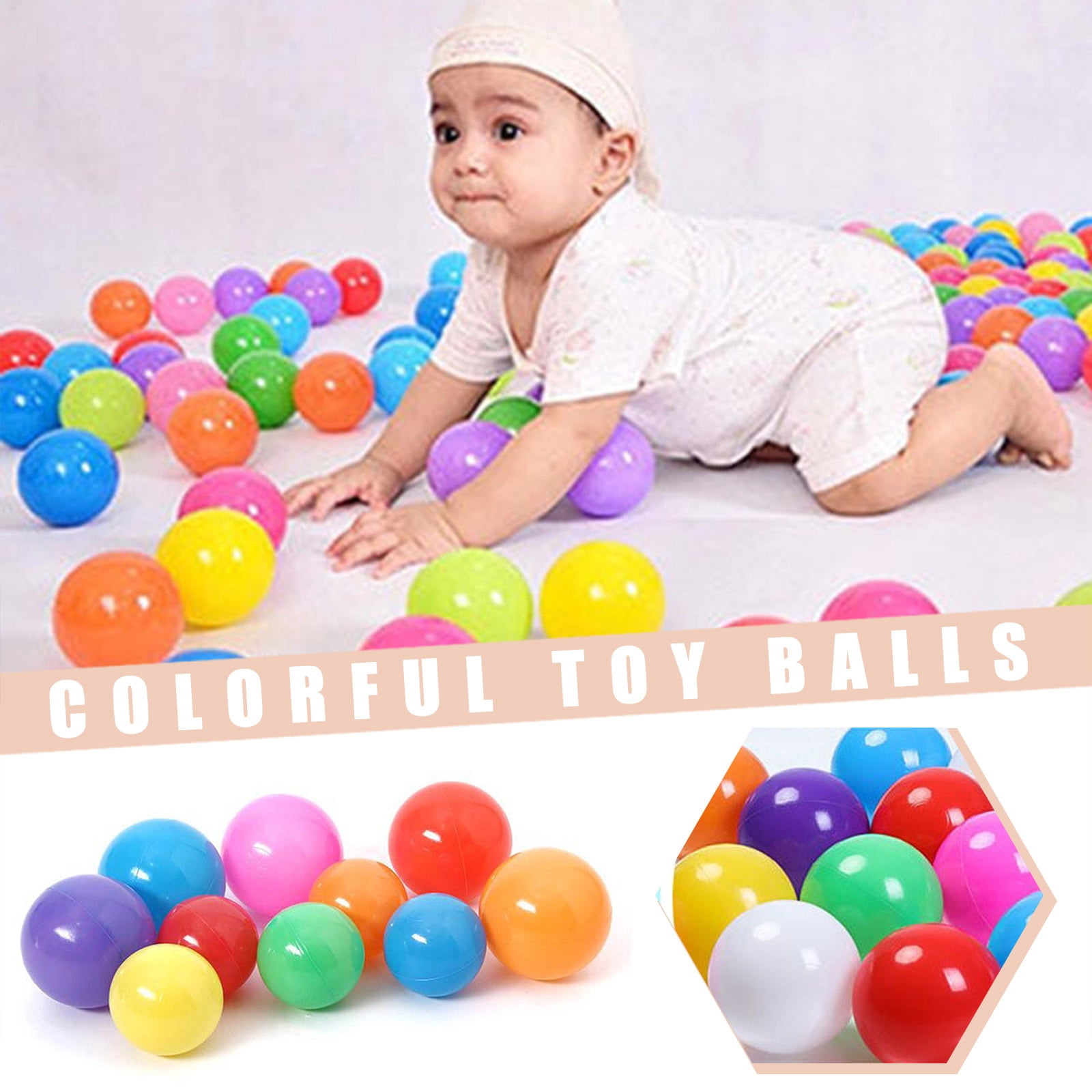 Balles pour piscine à balles, Balles de jeu en plastique, 5 couleurs, Sans BPA, non toxique, Résistant à l'écrasement, Balles de jeu pour enfants avec sac de rangement - France