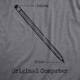 thumbnail image 2 of Mens Original Computer T Shirt Funny Pencil Eraser Analog Joke Tee for Guys (Dark Heather Grey - COMPUTER) - M, 2 of 3