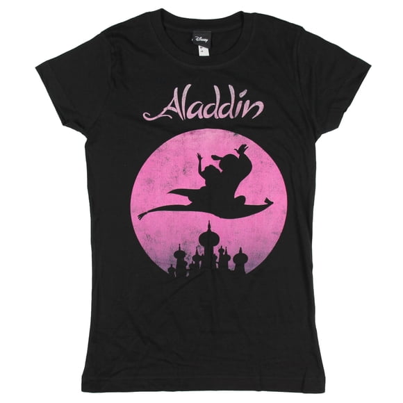 Disney Aladdin Flying High Magic Carpet Silhouette Womens Graphic T-Shirt - Fifth Sun (Small)