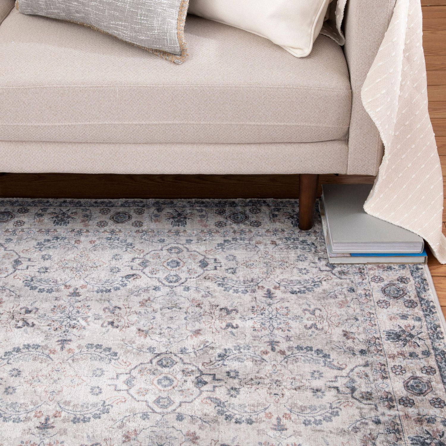 Tapis tissé gris clair et gris foncé Banburry