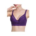 thumbnail image 1 of INSPIRE CHIC Women Full Cup Bras Breathable Comfort Floral Lace Full Coverage Non Padded Underwired Bra 34/75 Fit 32B Purple, 1 of 5