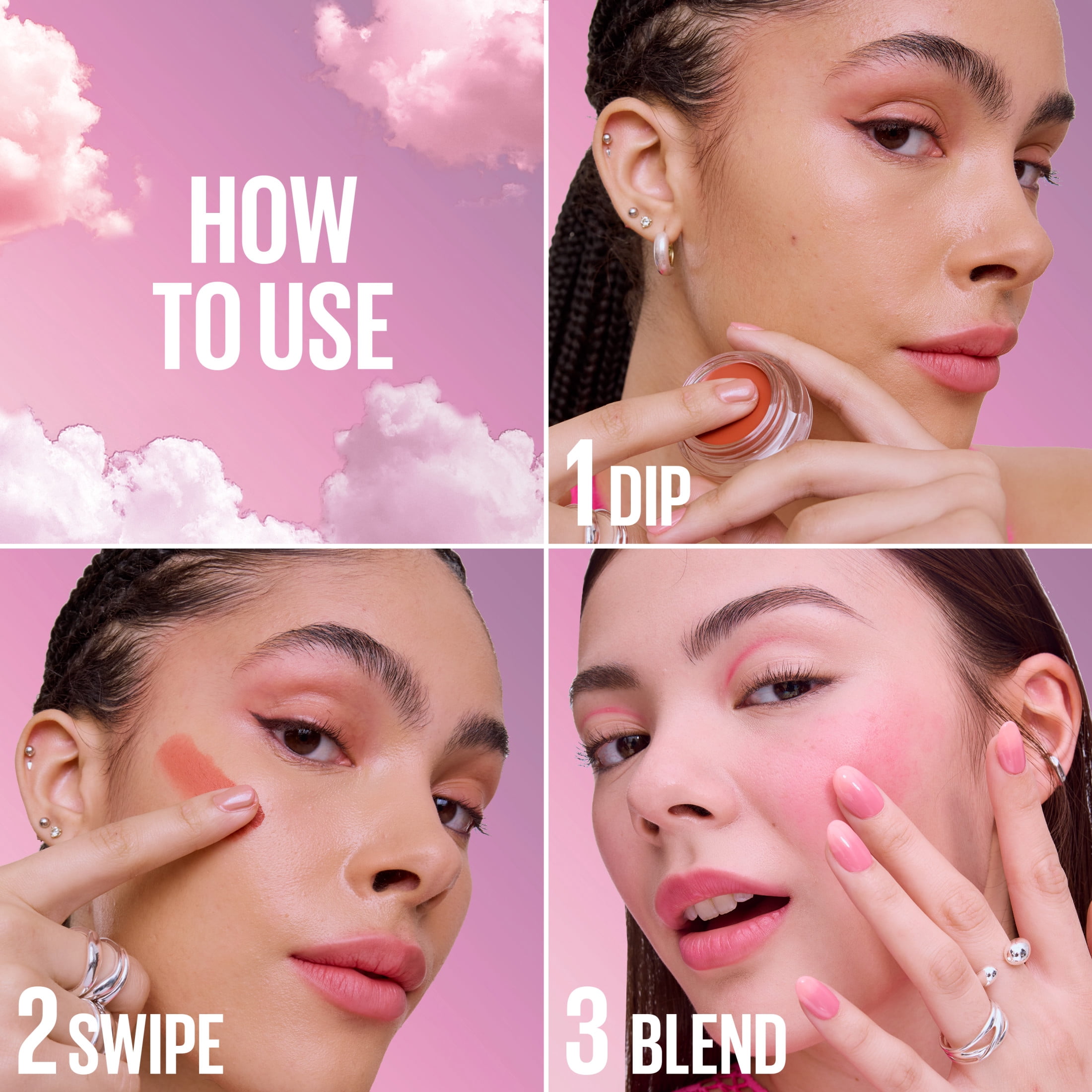 Fard à joues Cloudtopia de Maybelline New York, Fini mat flou, Coral Illusion, 5g