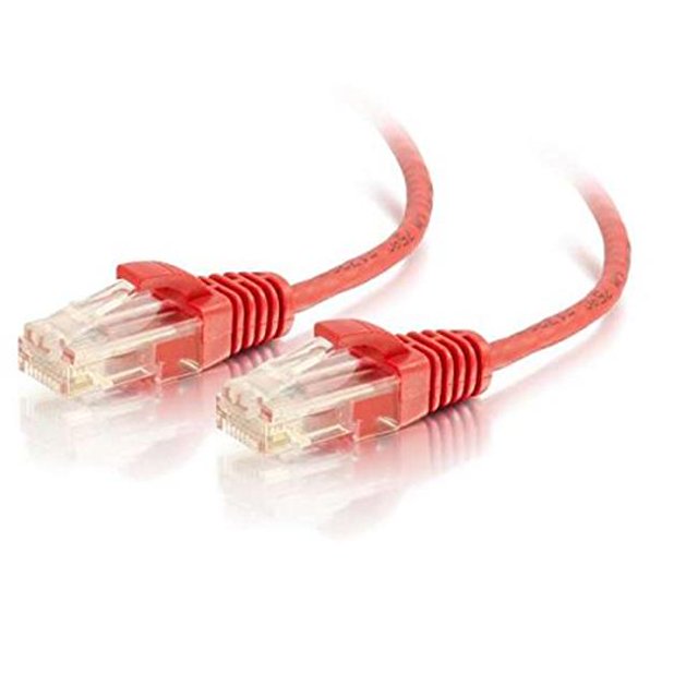 Câble de Patch Réseau Ethernet Mince Sans Accroc Non Blindé Cat6 3 Pi - Rouge