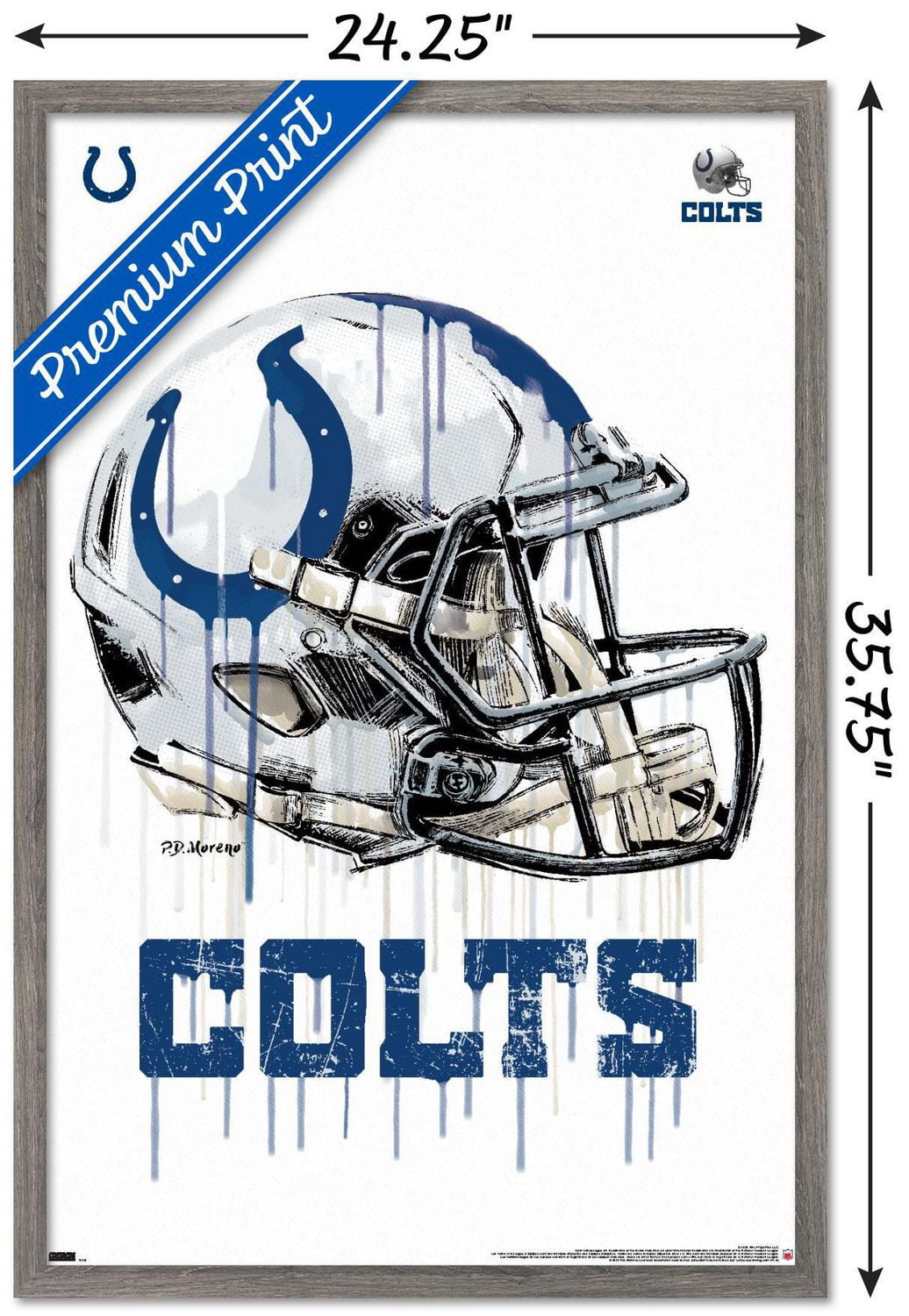 NFL Indianapolis Colts - Drip Helmet 20 Wall Poster, 22.375" x 34"