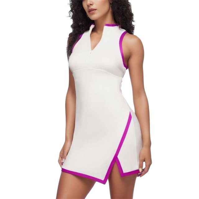 Ketyyh-chn99 Robe Femme Décontractée de Plage Robe d'Été Décontractée Robes T-shirt à Manches Longues Robe Bohème de Plage Violet, TG