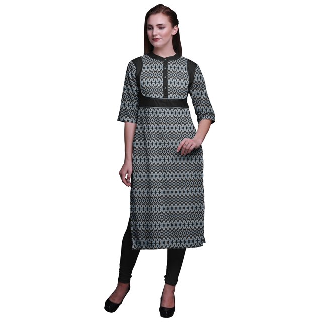 Bimba Robe Kurti Longue Indienne Imprimée, Tunique Droite, Robes pour Femmes