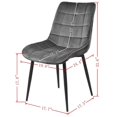 thumbnail image 3 of Alexent Modern Velvet Dining Chairs, Gray (Set of 2), 3 of 11