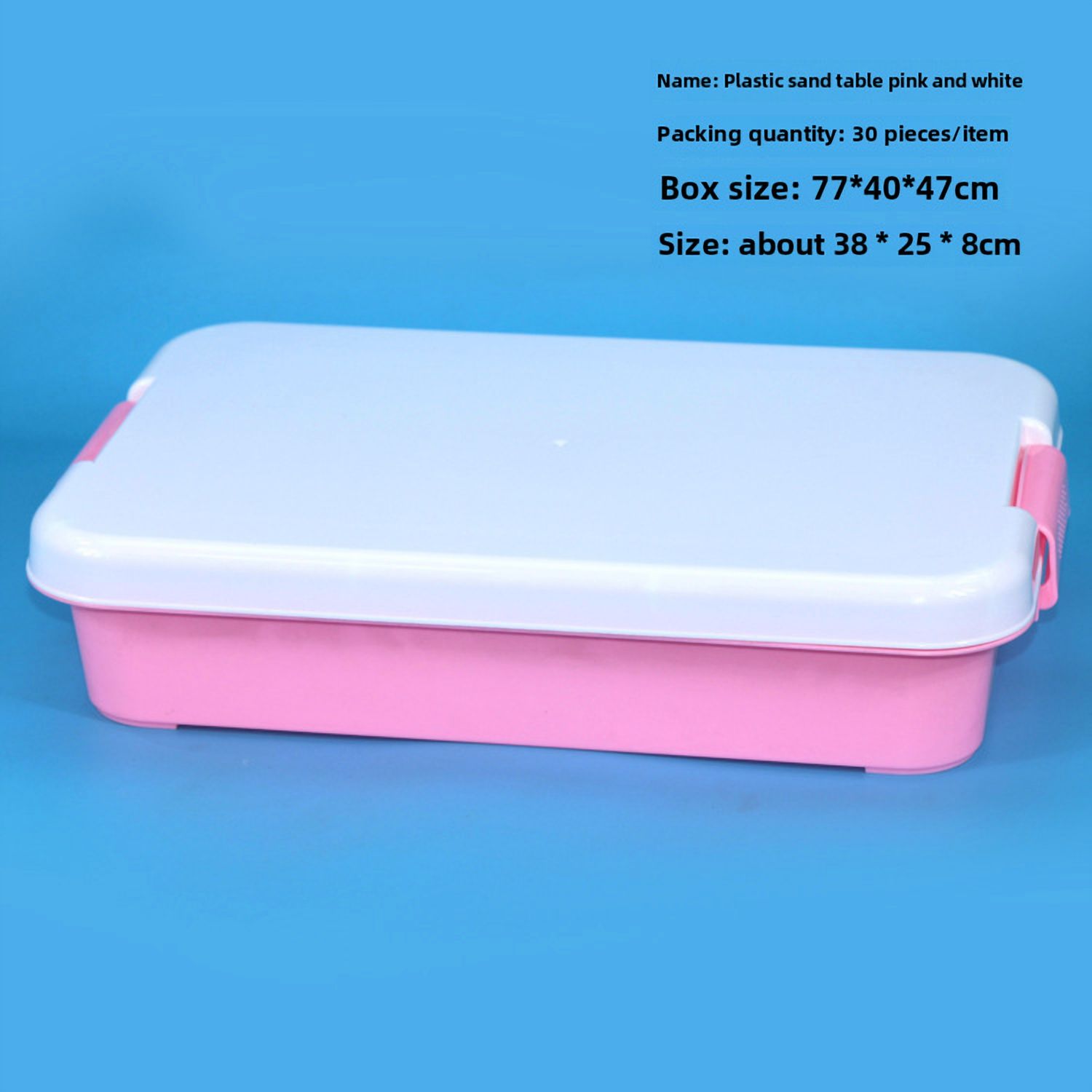 Wholesale High-Capacity Transparent Plastic Storage Box for Kids' Toys - Thick, Durable Organizing Container with Compact Design, Ideal for Desk/Playroom Organization, Pink Sandbox Compatible Storage