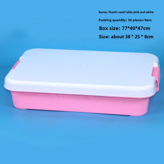Wholesale High-Capacity Transparent Plastic Storage Box for Kids' Toys - Thick, Durable Organizing Container with Compact Design, Ideal for Desk/Playroom Organization, Pink Sandbox Compatible Storage