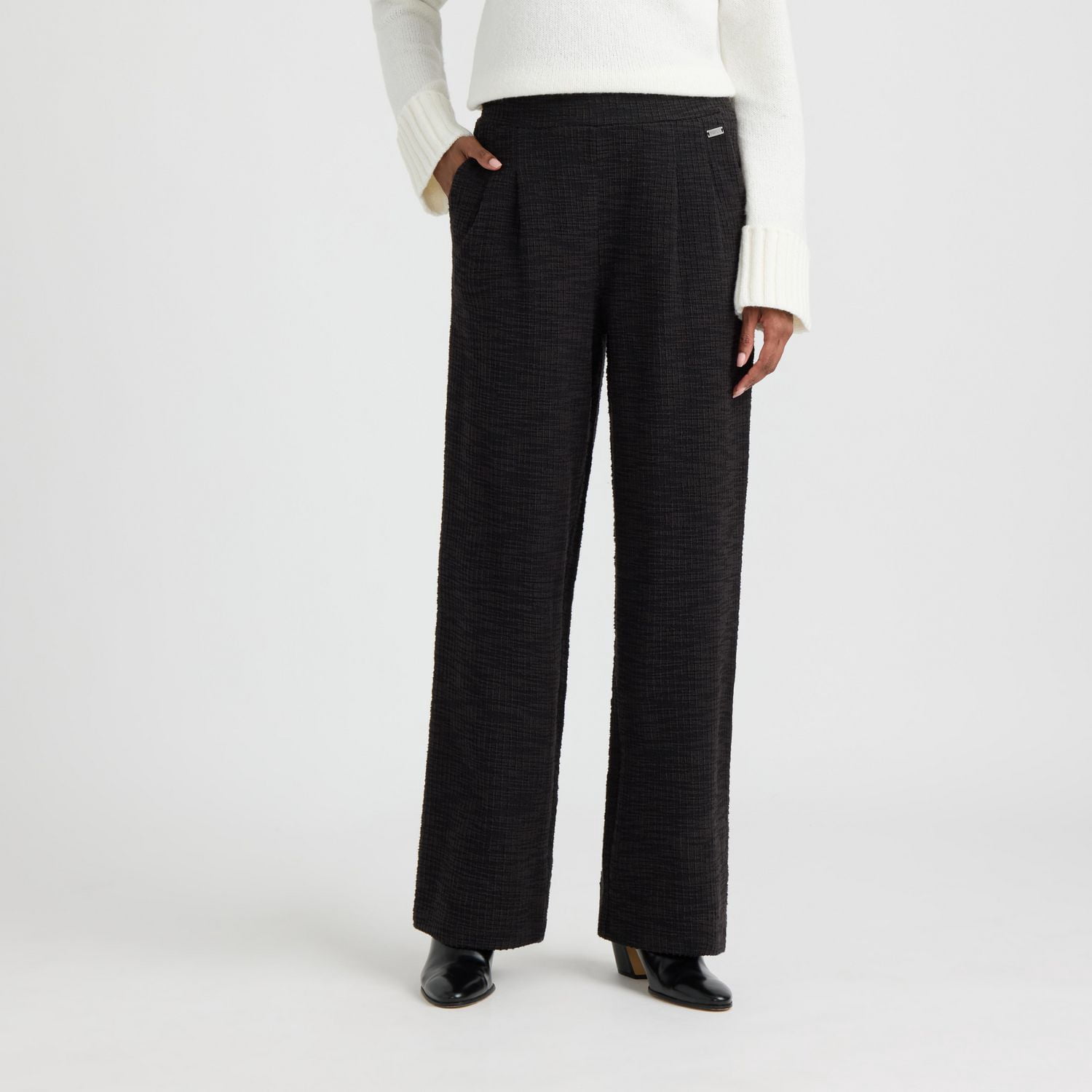 Mexx Women’s Straight Leg Pull-On Tweed Pant