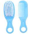 thumbnail image 1 of 1 Set Baby Brush and Comb Newborn Infant Massage Hair Brush Comb Kit (Blue), 1 of 9