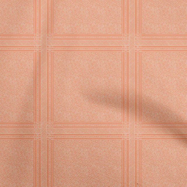 oneOone Polyester Spandex Orange Fabric Geometric Craft Projects Decor Fabric Printed By The Yard 56 Inch Wide