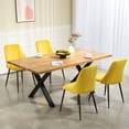 thumbnail image 2 of HOMCOM Dining Chairs Set of 4, Velvet Accent Chair, Yellow, 2 of 10