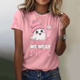 thumbnail image 2 of TSADFHJI Hauts Athlétiques Femmes Mode Décontractée Imprimé Col Rond Manches Courtes Chandail T-Shirt S, 2 of 6