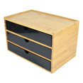thumbnail image 1 of GUOOL Bamboo Desktop Storage Drawer Scissors Supplies Premium for Study Bathroom black black three layer, 1 of 8
