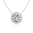 thumbnail image 1 of Angara Collier en Diamant Naturel - Collier Solitaire en Diamant Rond de 1 ct Serti Clos en Or Blanc 14K pour Femmes, 1 of 10