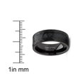 thumbnail image 3 of Men's Tungsten Carbide Ring Carbon Fiber Inlay Hammered Wedding Band Black 8MM, 3 of 3