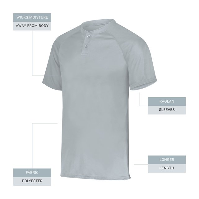 Augusta sportswear Boy's Attain Wicking Two Button Baseball Jersey