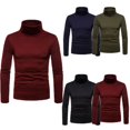 thumbnail image 1 of Homme Chandail à Manches Longues Col Montant Col Roulé Extensible Ajusté Basique T-Shirt Tee Haut m -2TG, 1 of 4