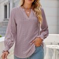 thumbnail image 4 of IROINID Reduced Womens Long Sleeve V-Neck Shirts Lounge Comfortable Solid Color Ruffle Sleeve Tops Blouse,Khaki, 4 of 5