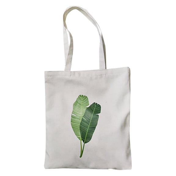 Sacs à Bandoulière pour Femmes en Toile Imprimée Feuille de Bananier avec Poignée Sacs de Magasinage